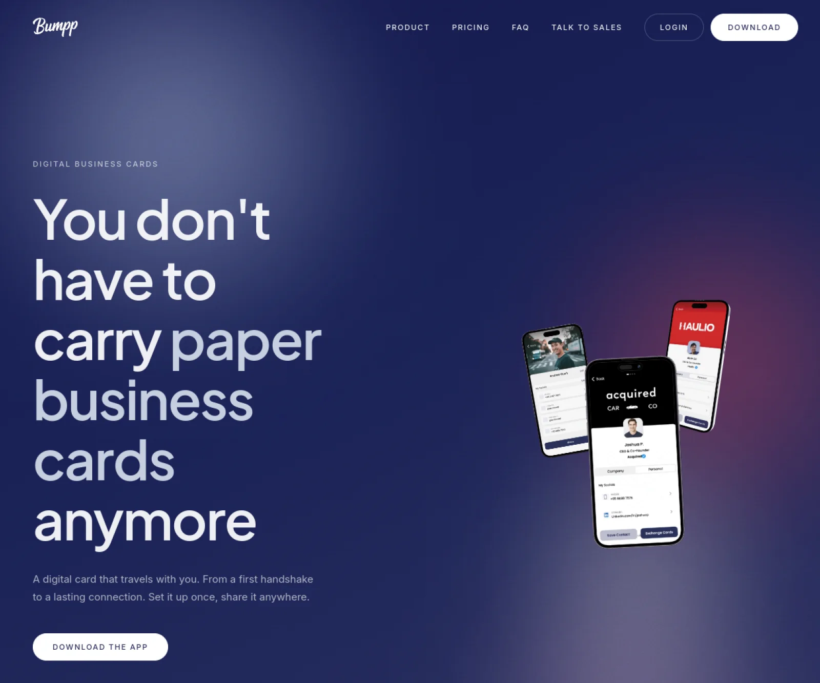 Bumpp product website preview